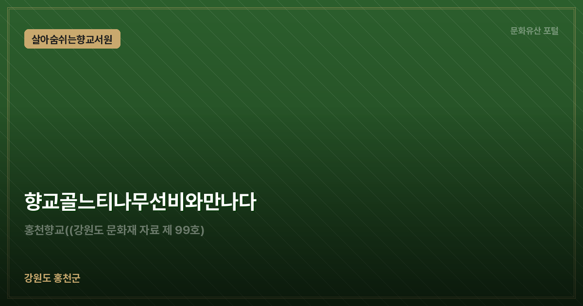 향교골느티나무선비와만나다