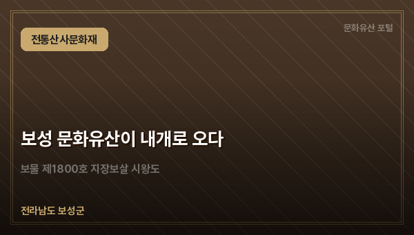 보성 문화유산이 내개로 오다