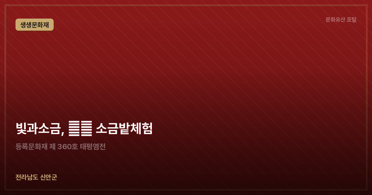 빛과소금, 生生 소금밭체험